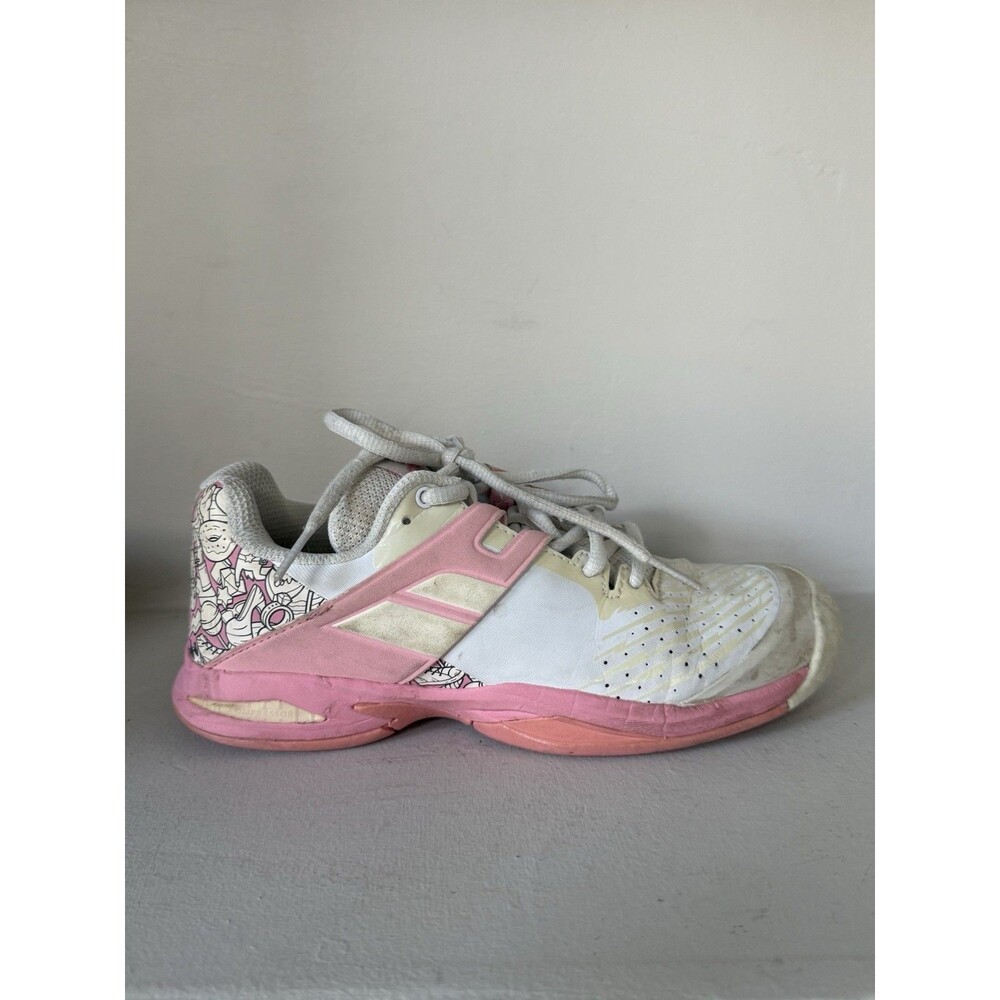 Babolat Tennis Shoes Propulse All Court Junior Sport Trainers White Pink US 2.5